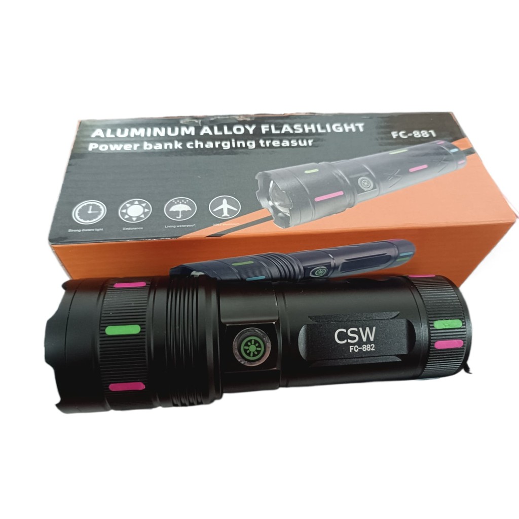 Lanterna FC-883/882/881 recarregável Potente Led super Brilhante Forte ...
