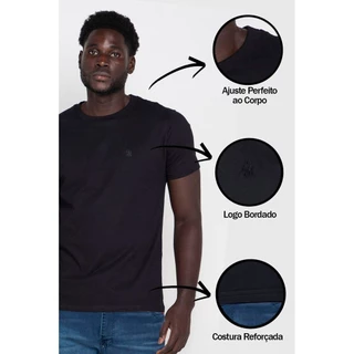Kit 2 Camisetas Masculinas Algodão Basica Polo Wear Sortido