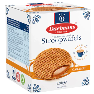 Caixa Biscoitos Holândes Daelmans Stroopwafels Wafers 230g