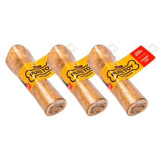 Osso Bovino Cães Puretoy Defumado 6" - 7" - kit com 3 ossos