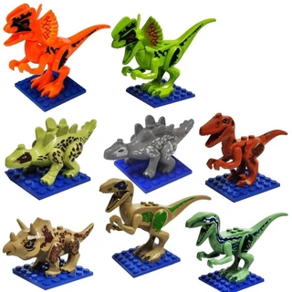 8 Dinossauros Bloco De Montar Jurassico Dinossauros Encaixe
