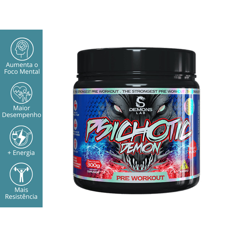 PRÉ TREINO PSICHOTIC DEMON FRUIT PUNCH 300G - DEMONS LABS