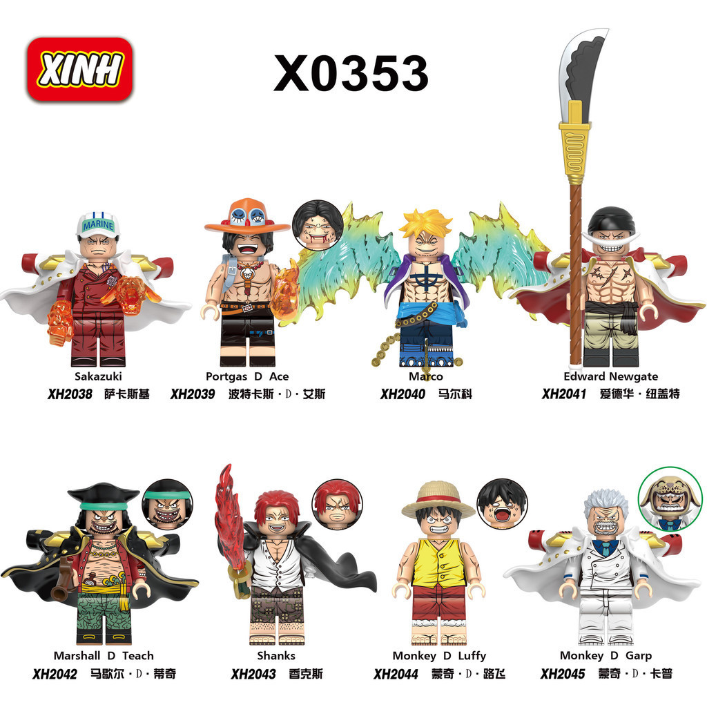 Construção De Uma Peça De Garpa Marco Luffy Blocos Figuras Newgate Toy Shanks Minifigures