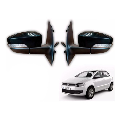Par Espelho Retrovisor Eletrico Fox 2010 A 2014 C/ Pisca