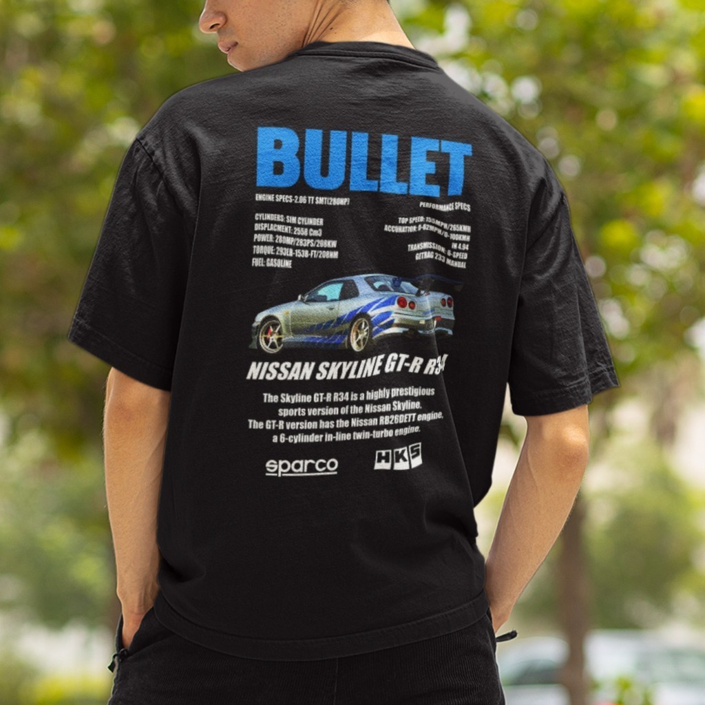 Camiseta Vintage Bullet Skyline Gtr Paul Velozes E Furiosos