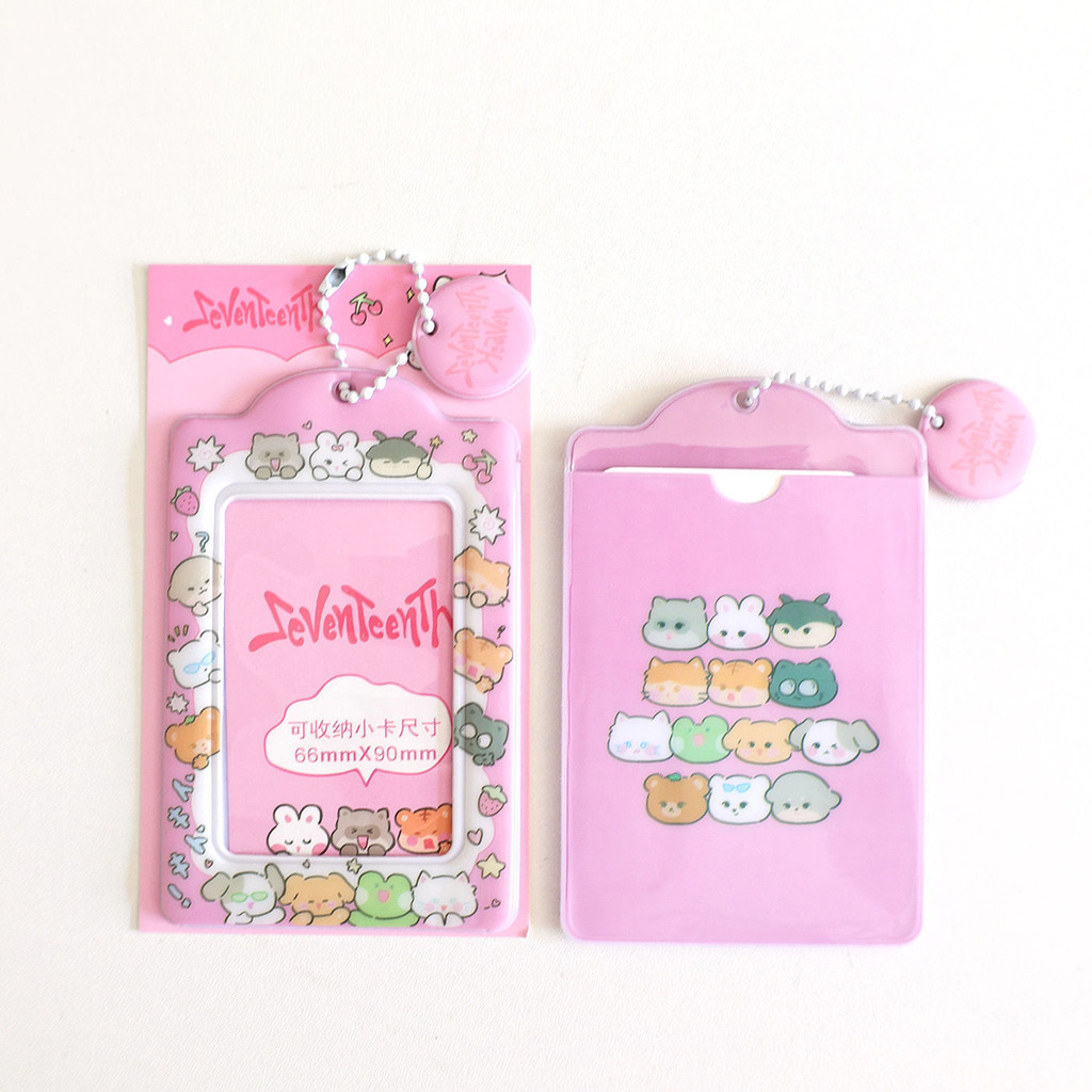 Porta-Cartões Coreano SEVENTEEN Em PVC Com Pingente Do Campus
