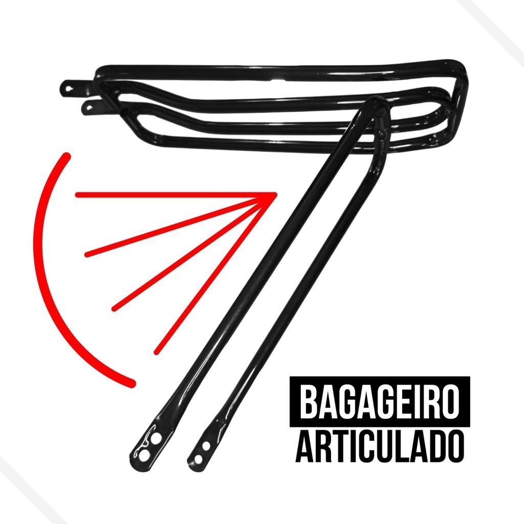 Garupa Bagageiro Garupeira Articulado p/ Bicicleta Bike 20 24 26 Tubo Tubão