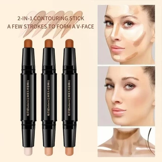 Barra De Contorno De Alto Brilho De Cabeça Dupla , Bastão De Tensão facial , Caneta De Beleza Tridimensional , Destaque , Sombra , À Prova D