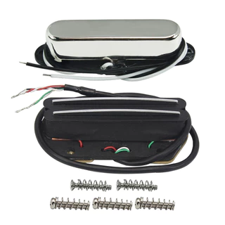 FLEOR 2pcs Alnico 5 TL Pickup De Pescoço De Guitarra + Conjunto De Pickups De Ponte Humbucker Com Trilho Duplo Quente