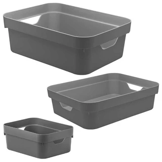 Kit 3 Caixa Organizadora OU 2L 4,8L 10,5L Cube Sem Tampa