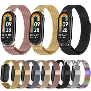 mi band 8 Magnética De Metal Milanês Para Xiaomi Mi Band 8 7 6 5 4 3 Bandas Pulseira Aço Inoxidável Miband 8 NFC Watchband