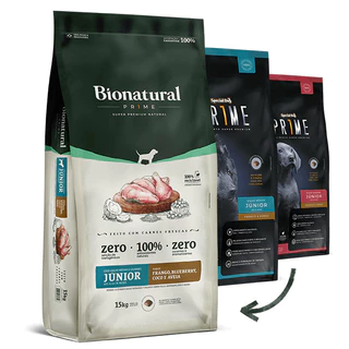 Ração Bionatural Prime para Cães Filhotes de Raças Médias e Grandes Sabor Frango 15Kg