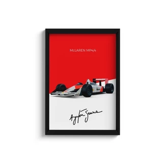 Quadro Carro Mclaren Mp4/2 F1 Ayrton Senna C/ Moldura