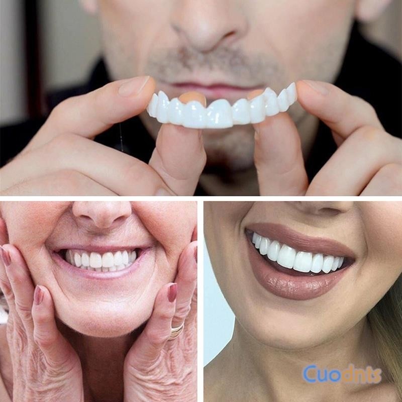 2 Pcs Estojo De Silicone Com Encaixe Para Dentes Falsos/Folheados/Dentaduras