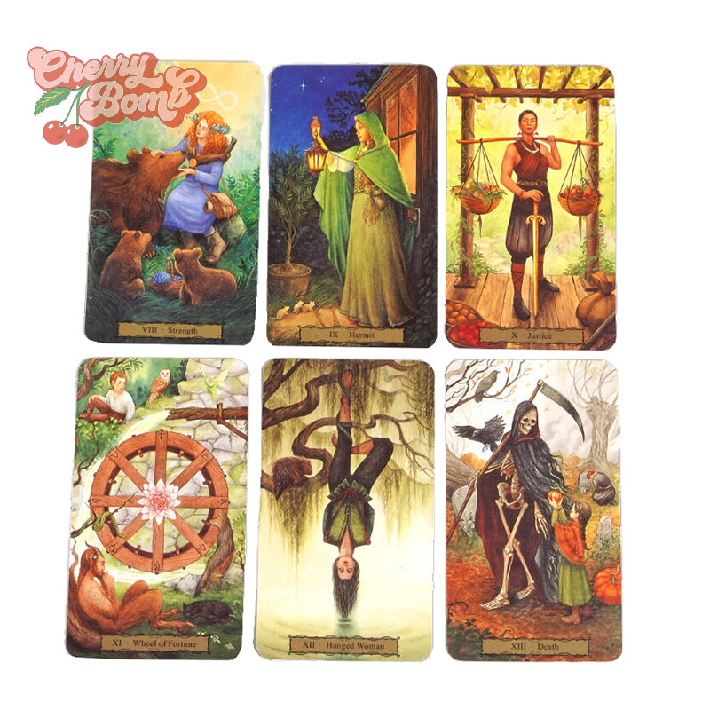(Bomba Cereja) Tarô Das Cartas De Jardim Bruxas Profecia Do Deck De Adivinhação Familiar Jogo Da Fortuna Dizendo Para Iniciantes Novo