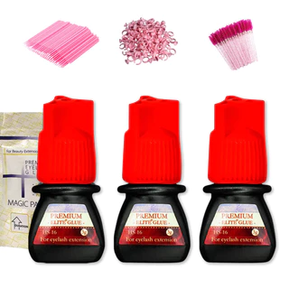 Kit 3 Cola Adesivo Elite HS-16 3g Cola De Cílios Alongamento e Extensão