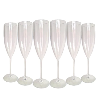 Taças De Champanhe Acrílico Cristal 160ml - 10 Unidades Chandon Champagne