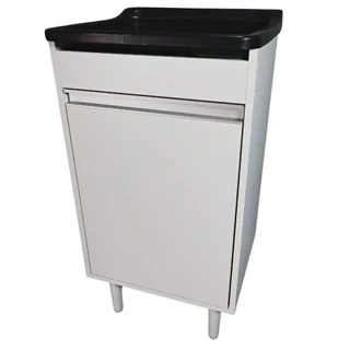 Gabinete Armário Mdf 46cm + Tanque De 22l Plástico + Válvula E Sifão