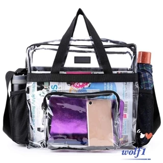 WOLF1 Mochila Aprovada Pelo Estádio Unisexo De Grande Capacidade Bolso Frontal Bolsa De Viagem Transparente/Multicolor