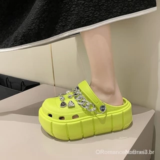 Croc INS Mulheres Plataforma De Moda Saltos Altos Na Praia Fria