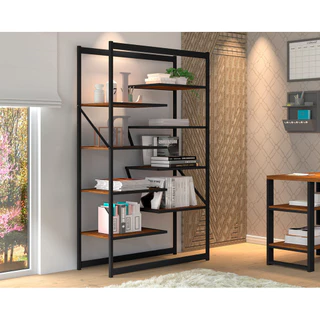 Estante Innovare Multiuso Estilo Industrial Com Prateleiras Livreiro Prateleira Sala Leitura Casa Escritório Livros Versátil Quarto Consultório Arquitetura