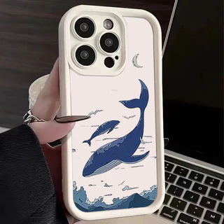 Fantasia Baleia Vermelha Do Sol Caixa De Ondas Mar Para Xiaomi Mi 13T 14 Pro 11 Lite 5G NE 13 12T 12X 11T 12 Poco F6 F3 F5 X5 X3 X6 M6 Capa Macia De Silicone À Prova De Choque
