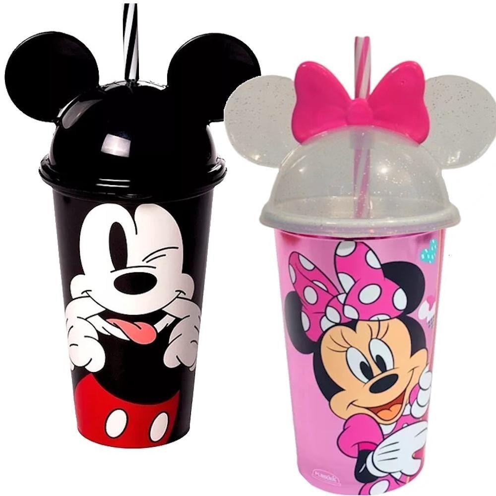 Copos Mickey e Minnie C/ Orelhas Disney 500 ML Kit 2 UND | Shopee Brasil