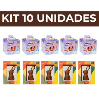 Kit 10 Chocolates Coelho e Ursinhos Carinhosos Surpresa Coleção 47g Cacau Show