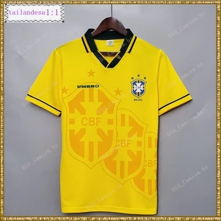 Homens Retro 1994 Brasil Casa Manga Curta Camisa de Futebol
