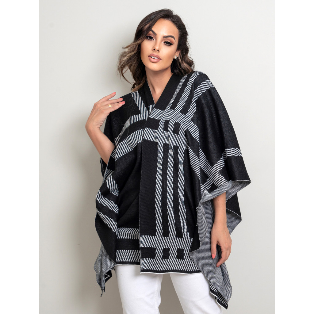 ド*ー様 【新品未開封】argue 2WAY 90s CARDIGAN / BL Cardigan Tricot Xadrez esoanador Bloco de cores Manga de Asa de