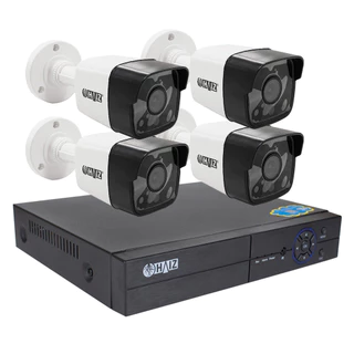 Kit CFTV Haiz 4 Câmeras Bullet 3.6MM 2MP e DVR Híbrido 4 Canais