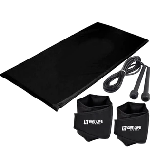 Kit Colchonete Academia / Yoga / Fitness + Par 2 kg de Caneleira / Tornozeleira + CORDA DE PULAR