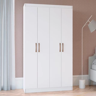 Guarda-Roupa Solteiro 4 Portas Lyon 8 Prateleiras 40467 Marrom em Oferta na Shopee