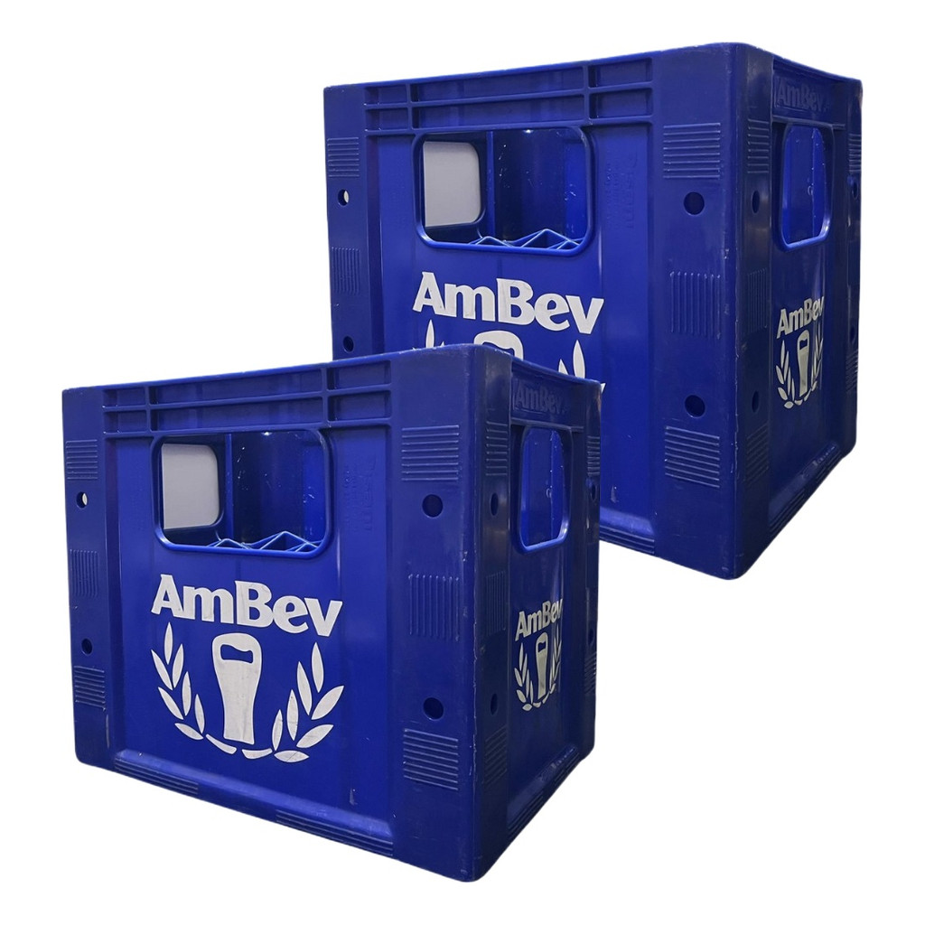 Kit 2 Garrafeira Ambev Engradado 1l P/ 12 Garrafas Azul | Shopee Brasil