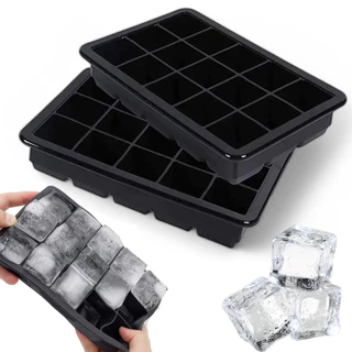 Forma De Gelo Em Silicone 15 Cubos Bandeja Flexivel Tamanho Médio Utensilios De Cozinha