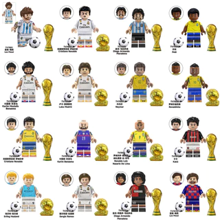 Minifiguras Estrela de Futebol Pelé Ronaldo Coleção de Bonecas Pelé Ronaldo Modelo de Coleção de Bonecas de Aniversário