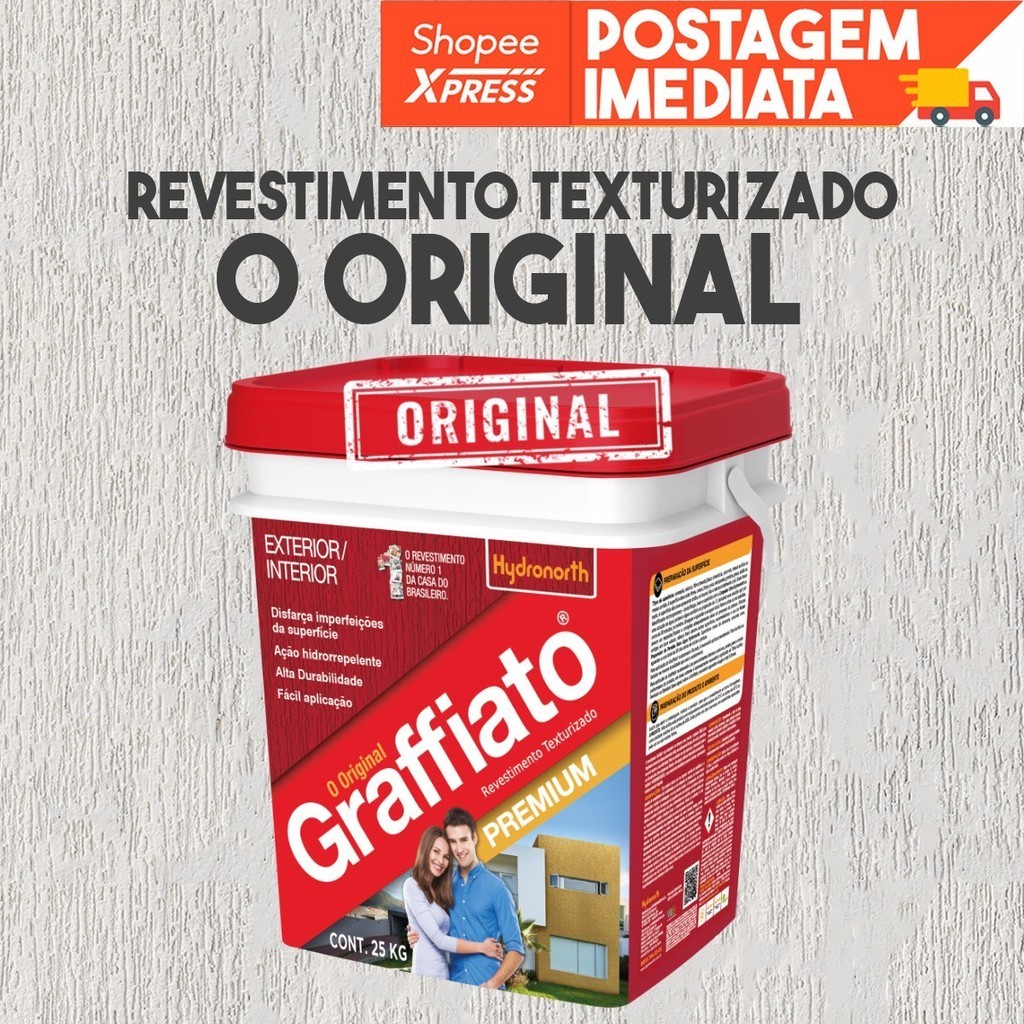 Grafiato Branco 25KG Interno Externo Antimofo Hidrorepelente ...