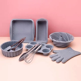 Kit Forma De Silicone Para Air Fryer Forno Antiaderente Flexível Bolos 12 / 13 Peças