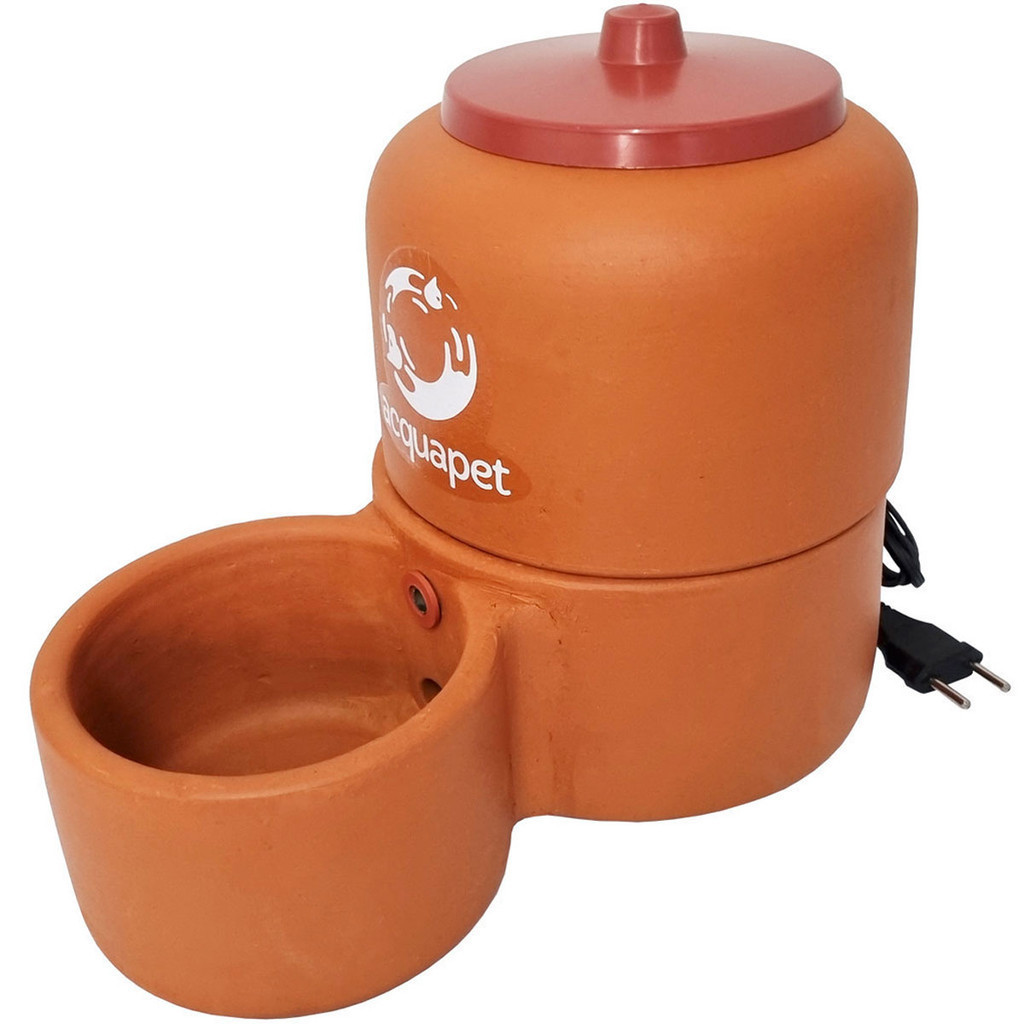 Bebedouro Cerâmica 4 L Gatos Cachorros Acquapet Marrom Fonte Bivolt ...