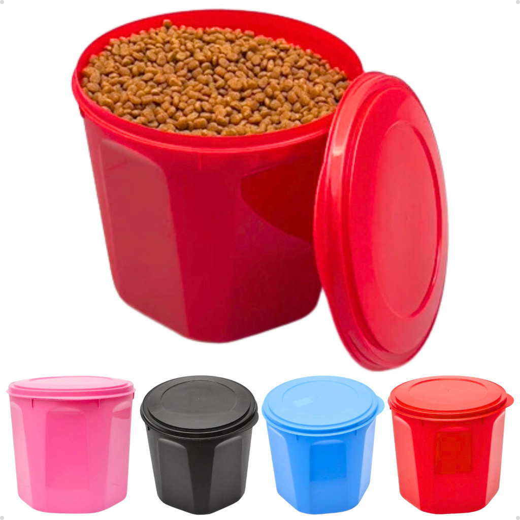 Porta Ração Balde Pote Dispenser para Conservar Ração de Cachorro e ...