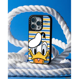 CASETiFY X Disney Donald Caixa De Cabeça De Pato Sucção Magnética Matte Black & Silver Eletrodeposição IPhone 15 14 13 12 Pro Costas Duras Max Com