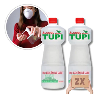Kit Álcool 70% Líquido 2 Litros Etílico Hidratado Bactericida Kit Limpeza Casa Limpa Desinfetante