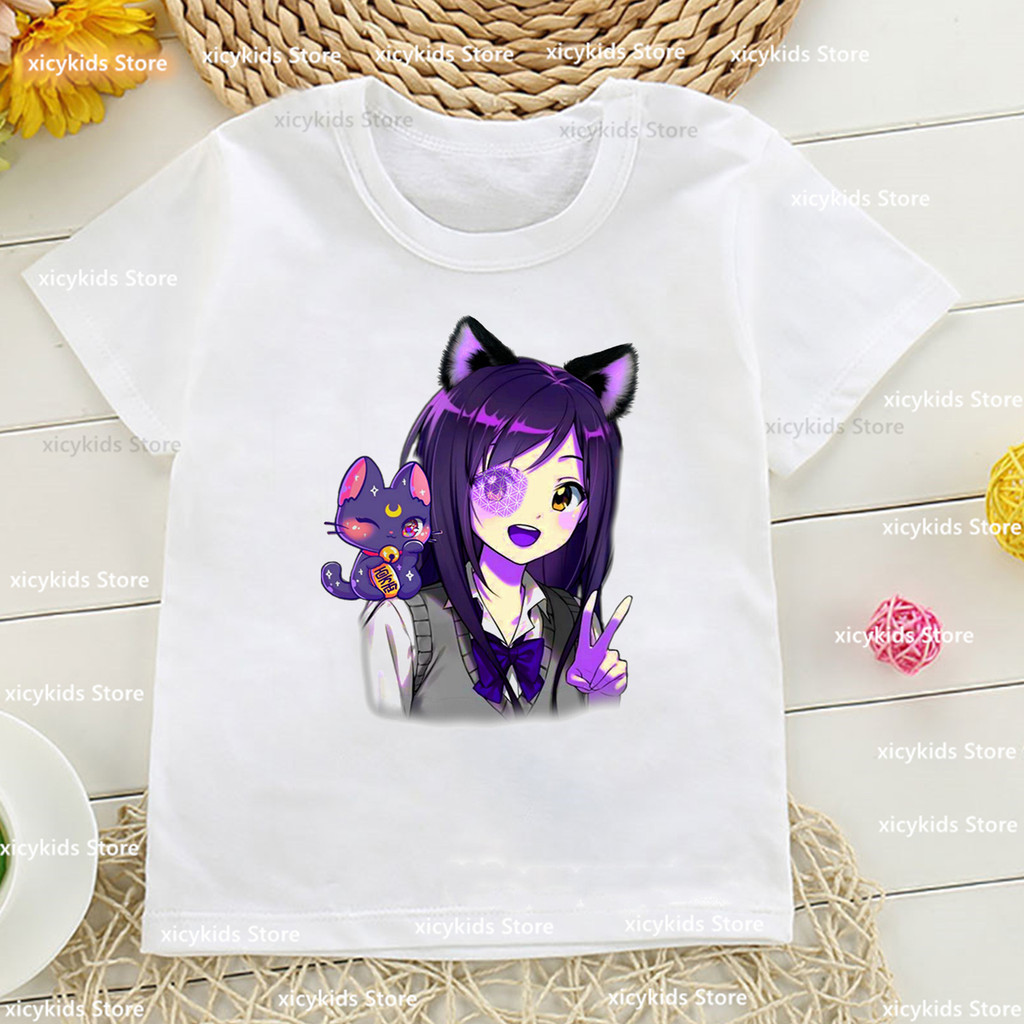 Nova Camiseta Meninas Japonesa Anime Aphmau Cartoon Impressão Roupas Moda  Verão Camisetas Infantis | Shopee Brasil