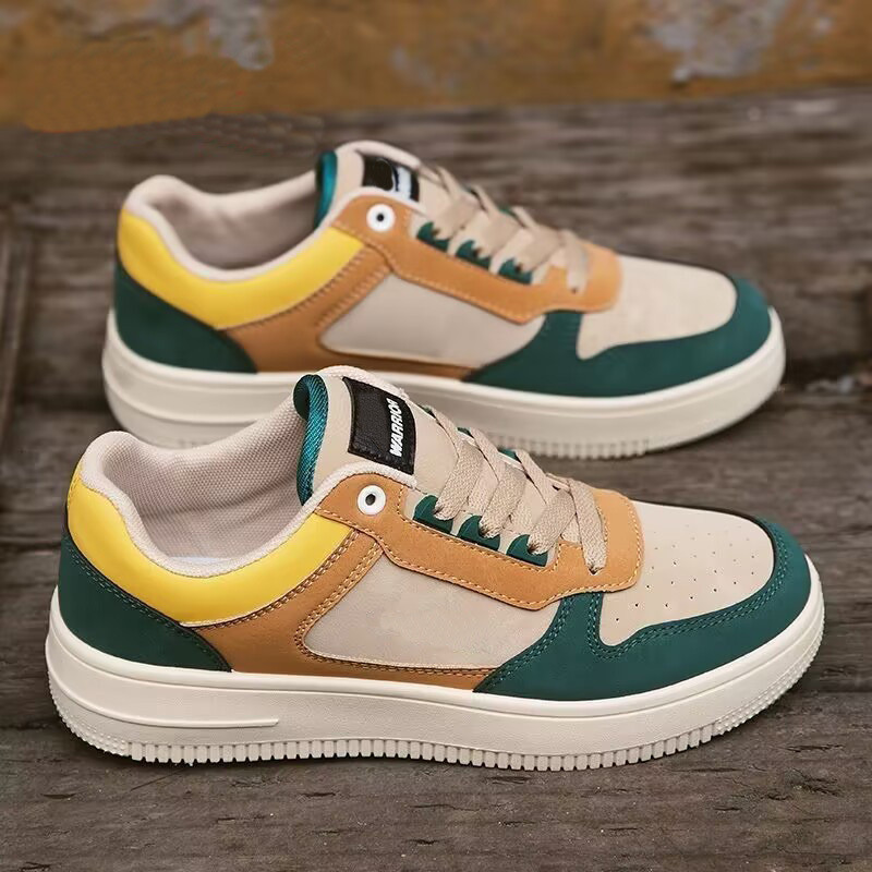 Sapatos de prancha masculinos estouram em nichos, lazer respirável, moda de estudantes de baixo nível esportes de fundo plano, sapatos brancos de primavera