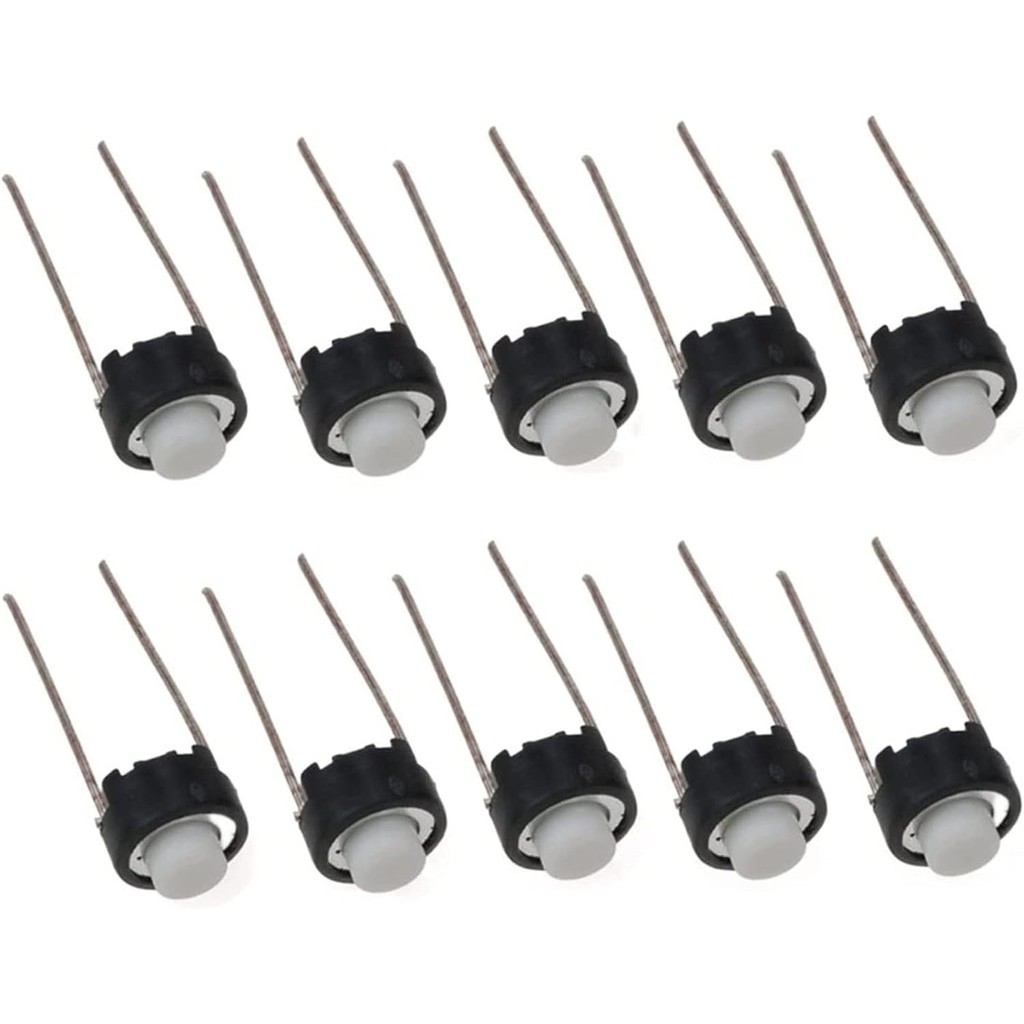 Kit 10x Botão Mini Branco 5mm para Protoboard 6x6x5mm Pequeno