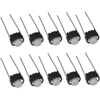 Kit 10x Botão Mini Branco 5mm para Protoboard 6x6x5mm Pequeno