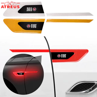 2Pcs Fiat Car Fender Reflective Sticker Autocolante De Segurança Aviso Autocolantes Decorativos Anti-Colisão Protetor Contra Arranhões Para Fiat Strada Argo Mobi Toro Fastback Pulse Cronos Scudo 500 Titano Palio Idea Uno Punto