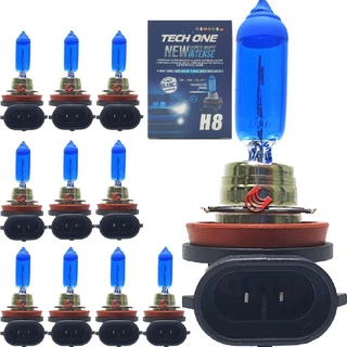 Kit com 10 Lampadas H8 Halogenas Original para Carro Automotiva 12v 8500K em Oferta na Shopee