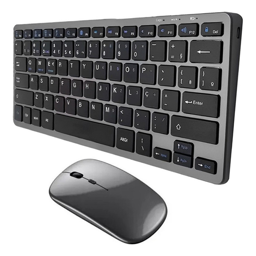 Kit De Teclado E Mouse Bluetooth Wireless Sem Fio Usb Recarregável 2.4G Wb-8077