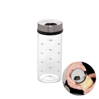 Pote Porta Mantimento Vidro Com tampa Giratoria Inox 200ml